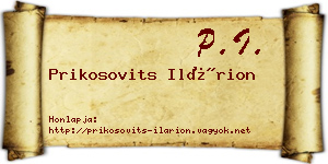 Prikosovits Ilárion névjegykártya